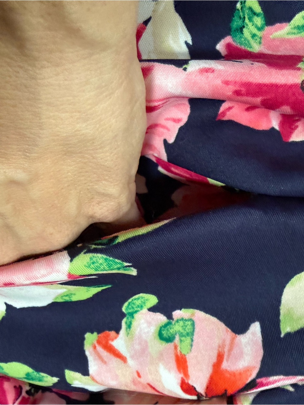 Vince Camuto (8) Floral Fit & Flare Dress in Navy with Pink & Blue (pockets!) - Picture 9 of 11